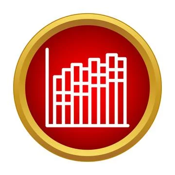 Bar chart icon representing business data growth and statistics Stock Illustration