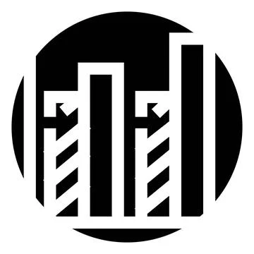 Bar chart icon representing financial data analysis and growth Stock Illustration