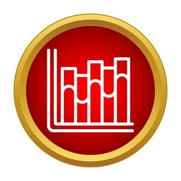 Bar chart icon representing financial data growth analysis Stock Illustration
