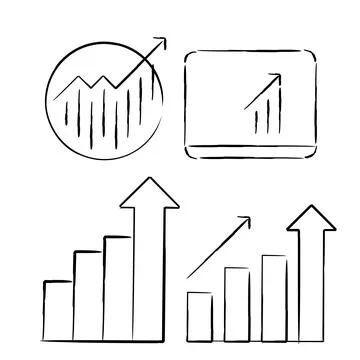 Bar chart icon set. Chart icon set. Statistics and analysis. Vector. stock illus Stock Illustration