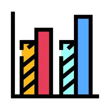 Bar chart icon showing data analysis and statistics Stock Illustration