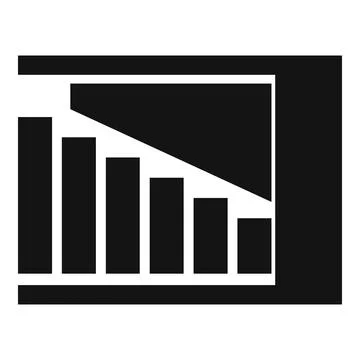 Bar chart icon showing data decline Stockillustratie