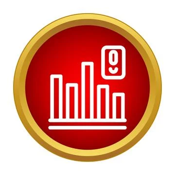 Bar chart icon showing data analysis and zero feedback 스톡 일러스트