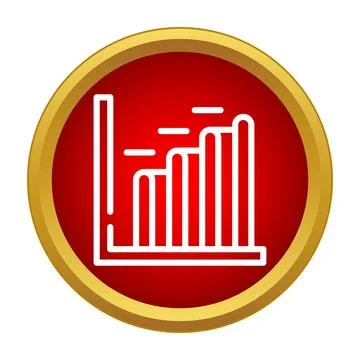 Bar chart icon showing data growth analytics Stock Illustration