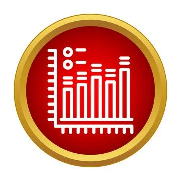 Bar chart icon showing data analysis and growth Stock Illustration