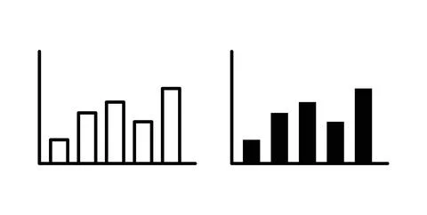 Bar chart icon. Style is flat and line symbol Ilustração Stock