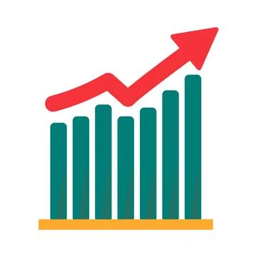 Bar chart icon symbolizing business analytics, financial growth Stock Illustration