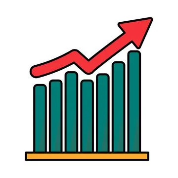 Bar chart icon symbolizing business analytics, financial growth Stock Illustration