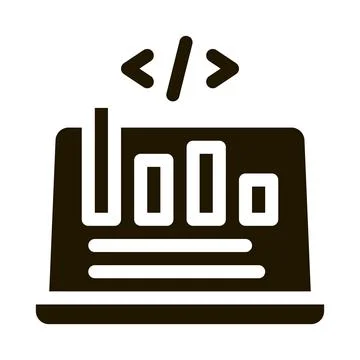 Bar chart icon Vector Glyph Illustration Illustrazione stock