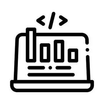 Bar chart icon vector outline illustration Stock Illustration