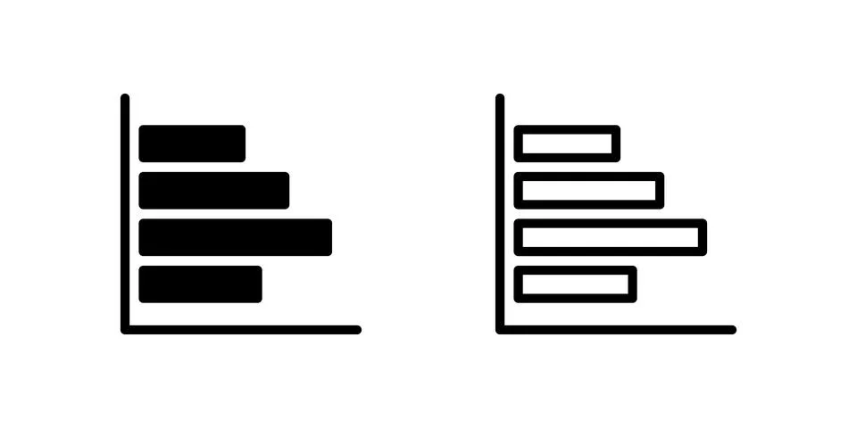 Bar chart icons for data representation, ideal for business presentations a.. Stock Illustration