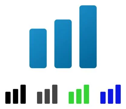 Bar Chart Increase Flat Gradient Icon Stock Illustration