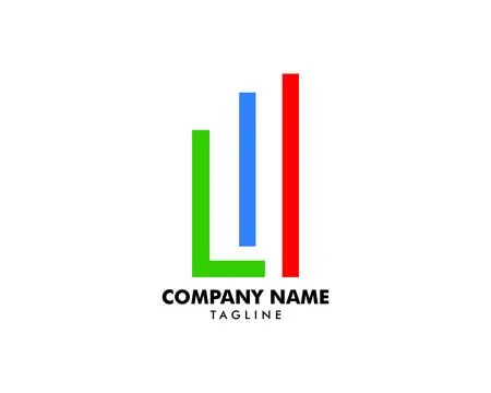 Bar Chart Initial Letter L Logo Design Stock Illustration