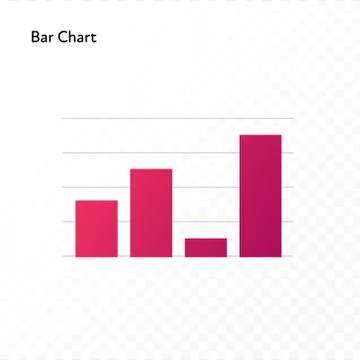 Bar chart isolated on white to transparent background. Stock Illustration