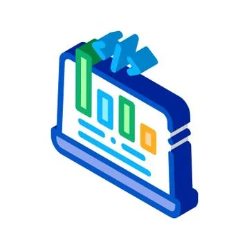 Bar chart isometric icon vector illustration 스톡 일러스트