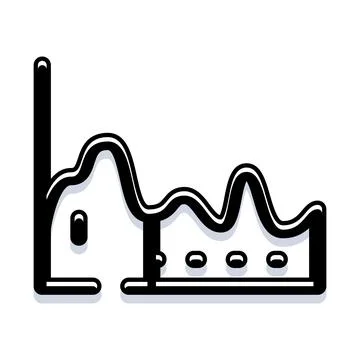 Bar chart line graph icon analytics statistics Stock Illustration