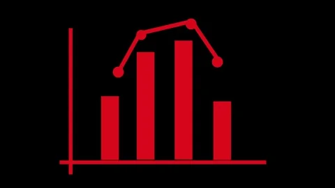 Bar chart with line graph showing business growth and data analytics concep.. Stock Footage 336877406
