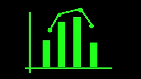 Bar chart with line graph showing business growth and data analytics concep.. Stock Footage 336877407