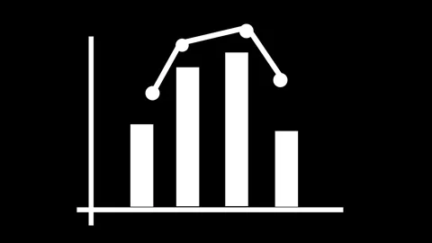 Bar chart with line graph showing business growth and data analytics concep.. Stock Footage 336877409
