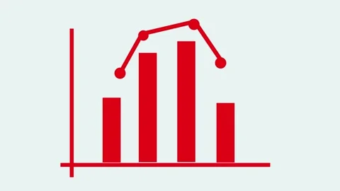 Bar chart with line graph showing business growth and data analytics concep.. Stock Footage 336877412