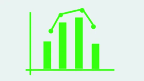 Bar chart with line graph showing business growth and data analytics concep.. Stock Footage 336877414