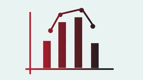 Bar chart with line graph showing business growth and data analytics concep.. Stock Footage 336877415