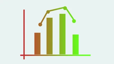 Bar chart with line graph showing business growth and data analytics concep.. Stock Footage 336877417