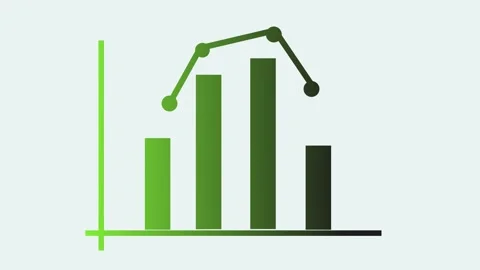 Bar chart with line graph showing business growth and data analytics concep.. Stock Footage 336877418