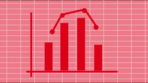 Bar chart with line graph showing business growth and data analytics concep.. Stock Footage 336877425