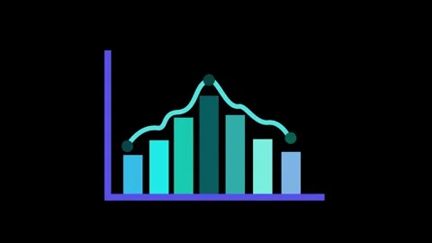 Bar chart with a line graph showing business data growth and analytics anim.. Stock Footage 336877797