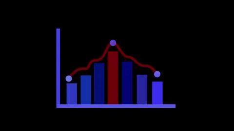 Bar chart with a line graph showing business data growth and analytics anim.. Stock Footage 336877799