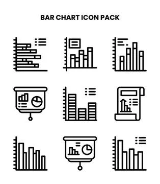 Bar Chart Line UI Icons Pack Stockillustratie
