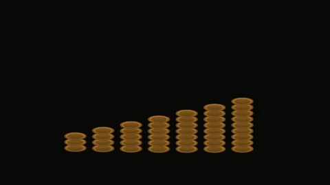 A bar chart made of stacked orange circles representing data growth with in.. Stock Footage 347244004