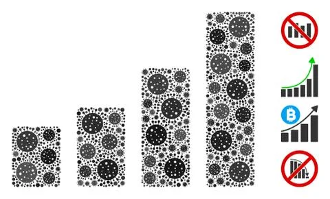 Bar Chart Mosaic of CoronaVirus Elements Stock Illustration