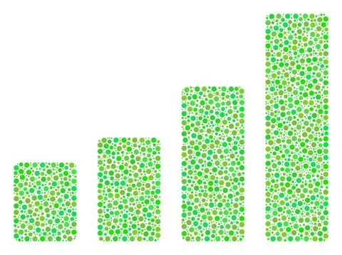 Bar Chart Mosaic of Dots Stock Illustration