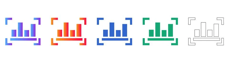 Bar Chart Performance Icons Stock Illustration