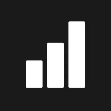 Bar chart pixel dark mode glyph ui icon Stock Illustration
