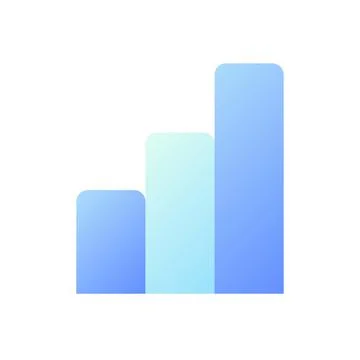 Bar chart pixel perfect flat gradient two-color ui icon 스톡 일러스트