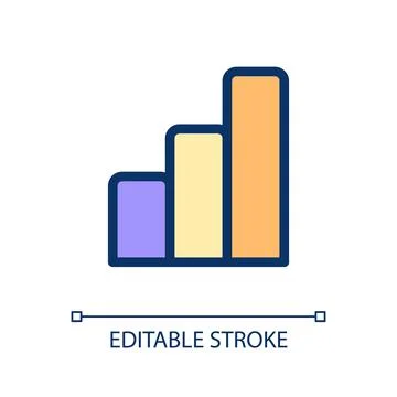 Bar chart pixel perfect RGB color ui icon Stock Illustration