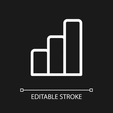 Bar chart pixel perfect white linear ui icon for dark theme Illustrazione stock