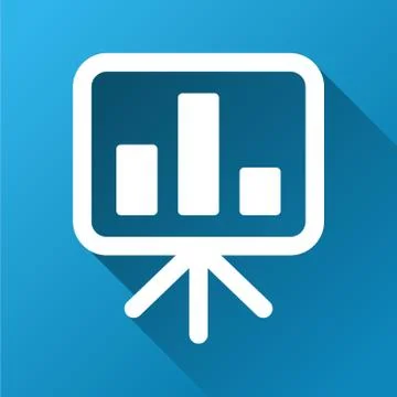 Bar Chart Presentation Board Gradient Square Icon Illustrazione stock