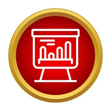 Bar chart presentation board showing business data analysis icon Illustrazione stock