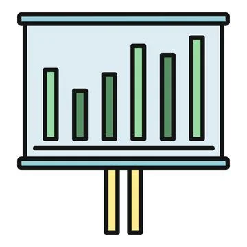 Bar chart on presentation board showing data analysis Stock Illustration
