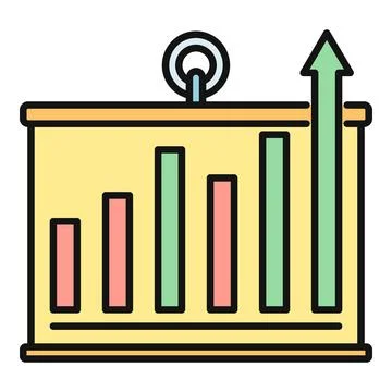 Bar chart on presentation screen showing growth data Stock Illustration
