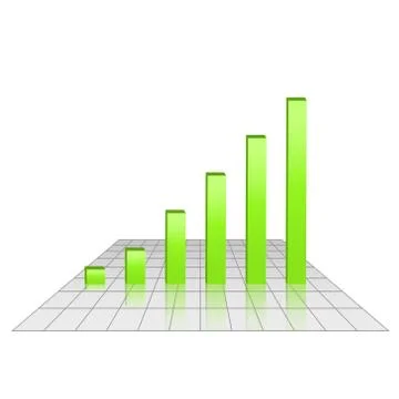 Bar chart of rising profits on grid glossy surface Ilustración de archivo