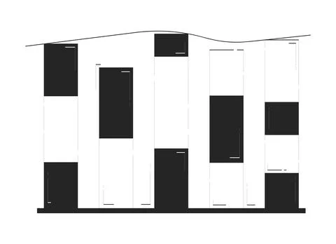 Bar chart row with varied segments doodle linear object Stock Illustration
