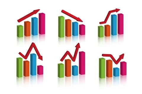Bar chart set Stock Illustration