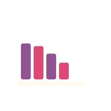 Bar chart showing business data decline and downward trend Stock Illustration