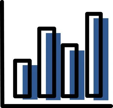 Bar chart showing business performance growth Ilustración de archivo