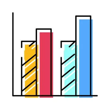 Bar chart showing data analysis and financial growth Stock Illustration